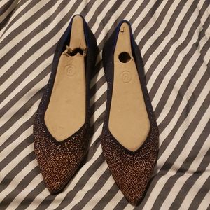 Midnight Metallic Rothys points size 8